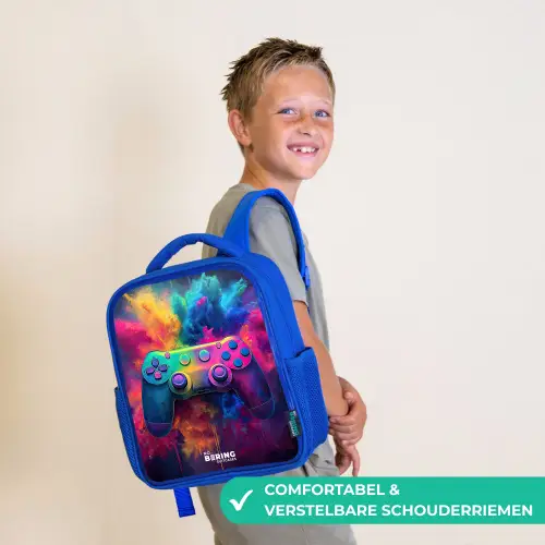 Game - Controller - Kleurrijk - Explosie Kinderrugzak - Blauw middel -sfeer3_NL