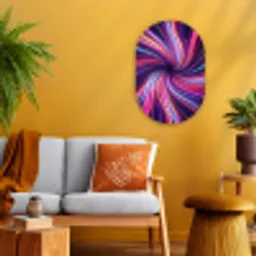 Abstract - Swirl - Futuristic - Neon Wandcirkel Ovaal Forex klein -sfeer4