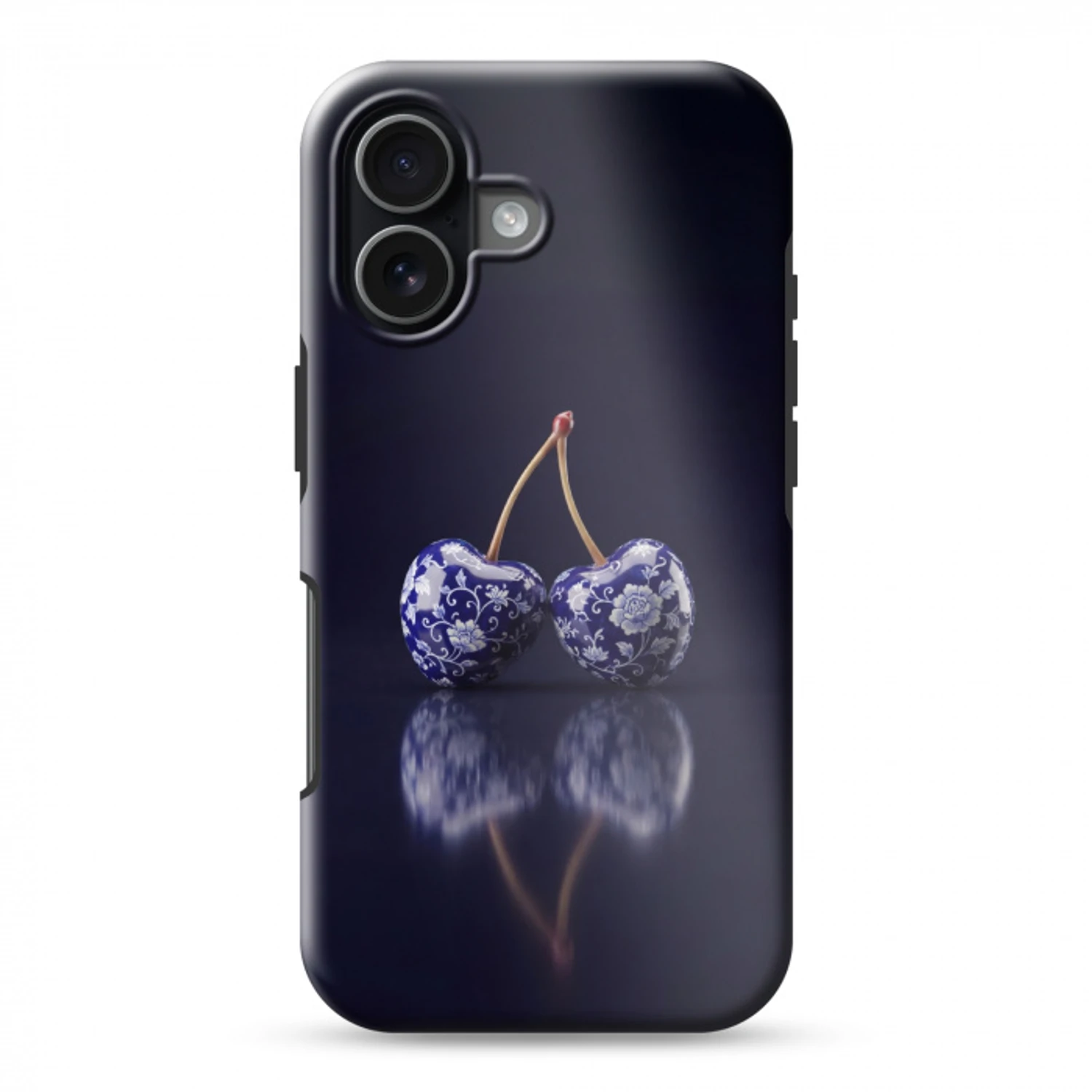 Porselein- Kersen - Delfts - Blauw Toughcase MagSafe Apple iPhone 17 klein -3d