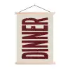 Eten - Decoratie - Rood - Vintage textielposter latten blank klein -3d