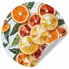 Schijfjes - Fruit - Oranje - Mozaïek Wandcirkel behangsticker klein -3d