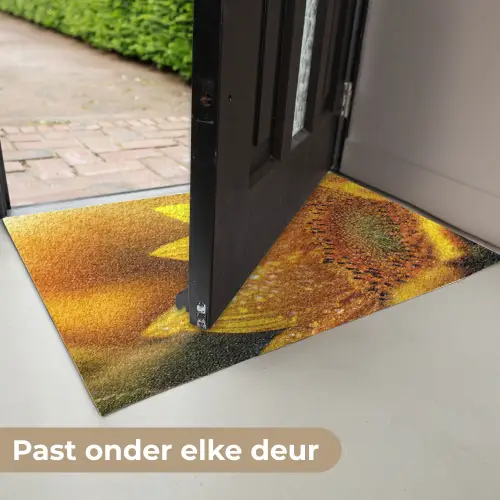Zonnebloem - Dauwdruppels - Geel - Zonlicht Deurmat klein -USP_NL