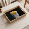 Friet - Porselein - Delfts blauw - Eten Dienblad Rechthoek middel -sfeer1