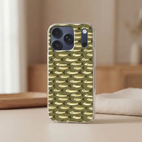 Vis - Patroon - Groen Telefoonhoesje iPhone 17 Pro klein 878 -sfeer2