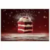 Rode - Velvet - Taart - Eten poster papier klein -3d