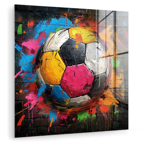 Graffiti - Voetbal - Muur - Street art - Sport plexiglas 5mm klein -zzzproduct_nieuw