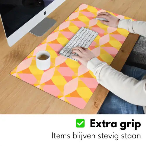 Kleurrijk - Ruitpatroon - Bladvormen Muismat XXL klein 681 -sfeer3