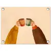 Illustratie - Mokken - Proosten - Bruin tuinposter los doek klein -3d