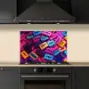 Cassetteband - Kleurrijk - Energiek keuken achterwand spatscherm klein -sfeer1
