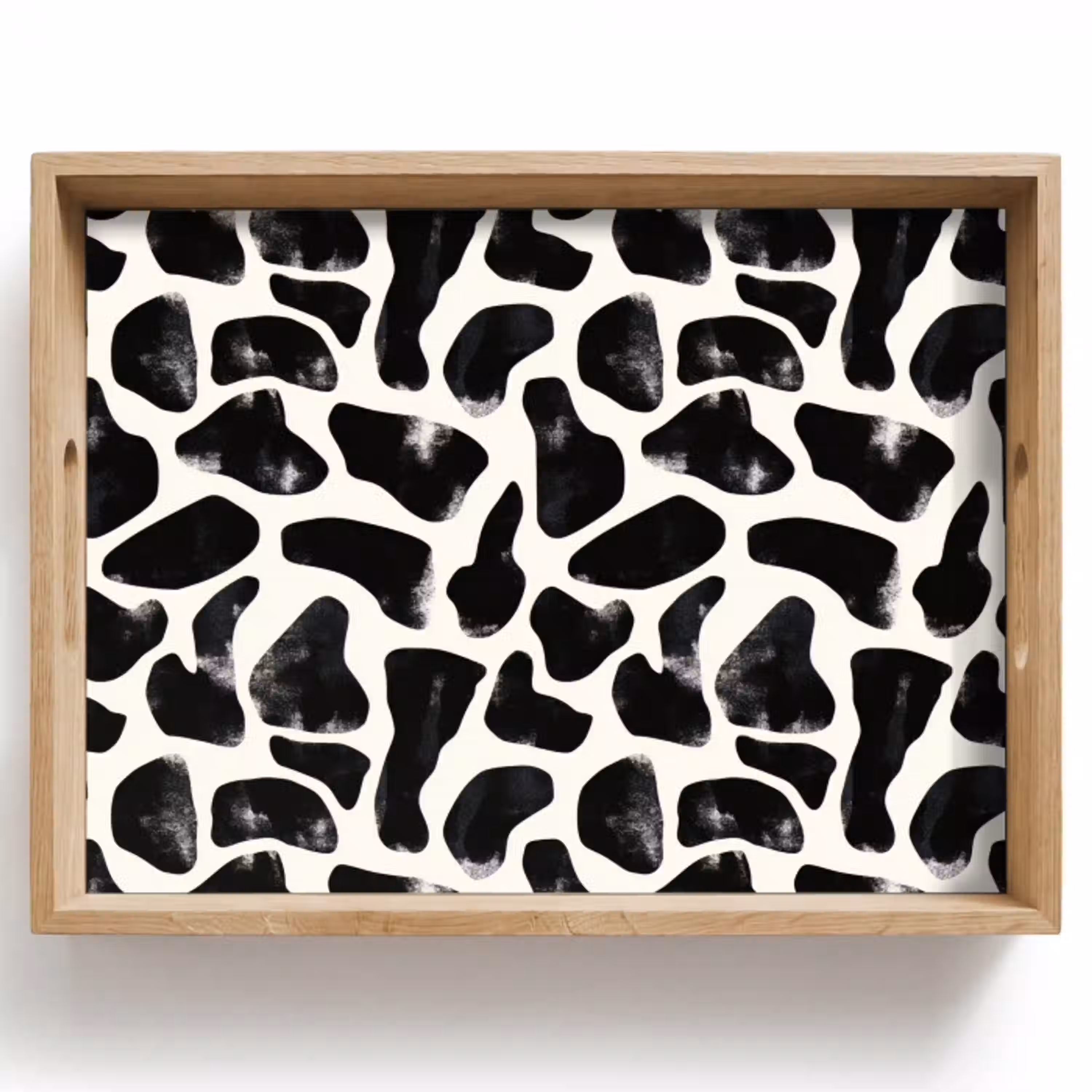 Dierenpatroon - Vlekken - Zwart - Wit Dienblad Rechthoek middel 911 -z3d_shopping