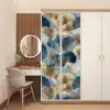 Bladeren - Abstract - Goud - Blauw deurposter klein -sfeer3