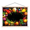 Groente - Graffiti - Kleurrijk - Koken - Abstract textielposter latten blank klein -3d