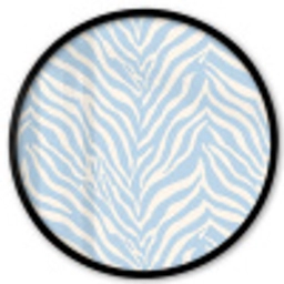Zebra - Motief - Blauw - Wit Fotolijst rond zonder passe partout klein 856 -3d