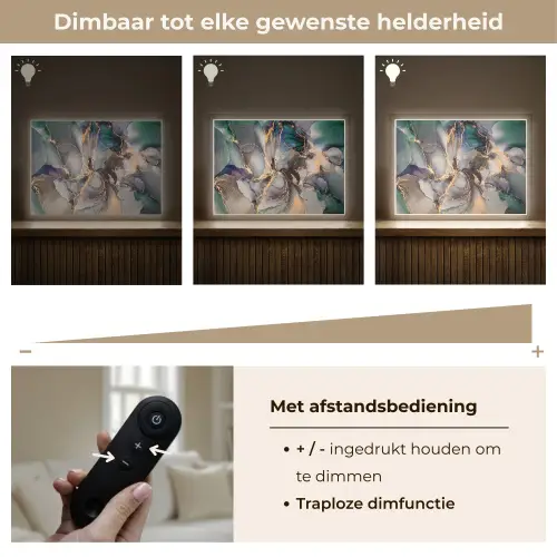 Goud - Blauw - Marmer Light Box met batterij (Wandlamp) middel -USP_dimbaarNL