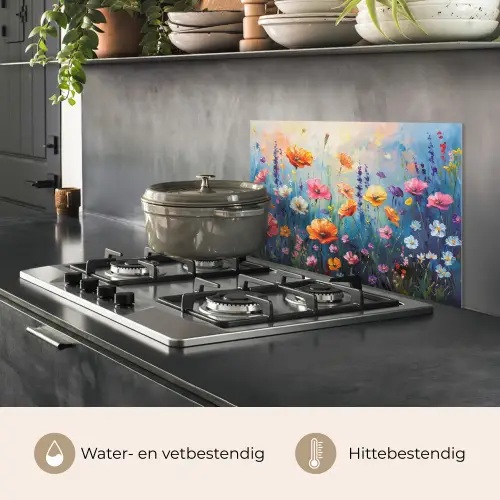 Bloemen - Natuur - Waterverf - Kunst keuken achterwand spatscherm klein -usp_NL