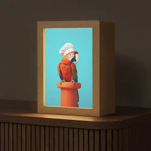 Ara - Koksmuts - Sokkel - Grappig Light Box met kabel (Tafellamp) klein -z3d_website