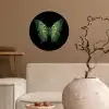 Vlinder - Groen - Diepte Wandcirkel behangsticker klein -sfeer1