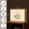 Oranje - Theepot - Bloemen - Bladeren Light Box met batterij (Wandlamp) middel -USP_websiteoverzichtNL