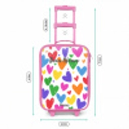 Gekleurde hartjes Kinderkoffer - Roze klein -productfoto_formaten