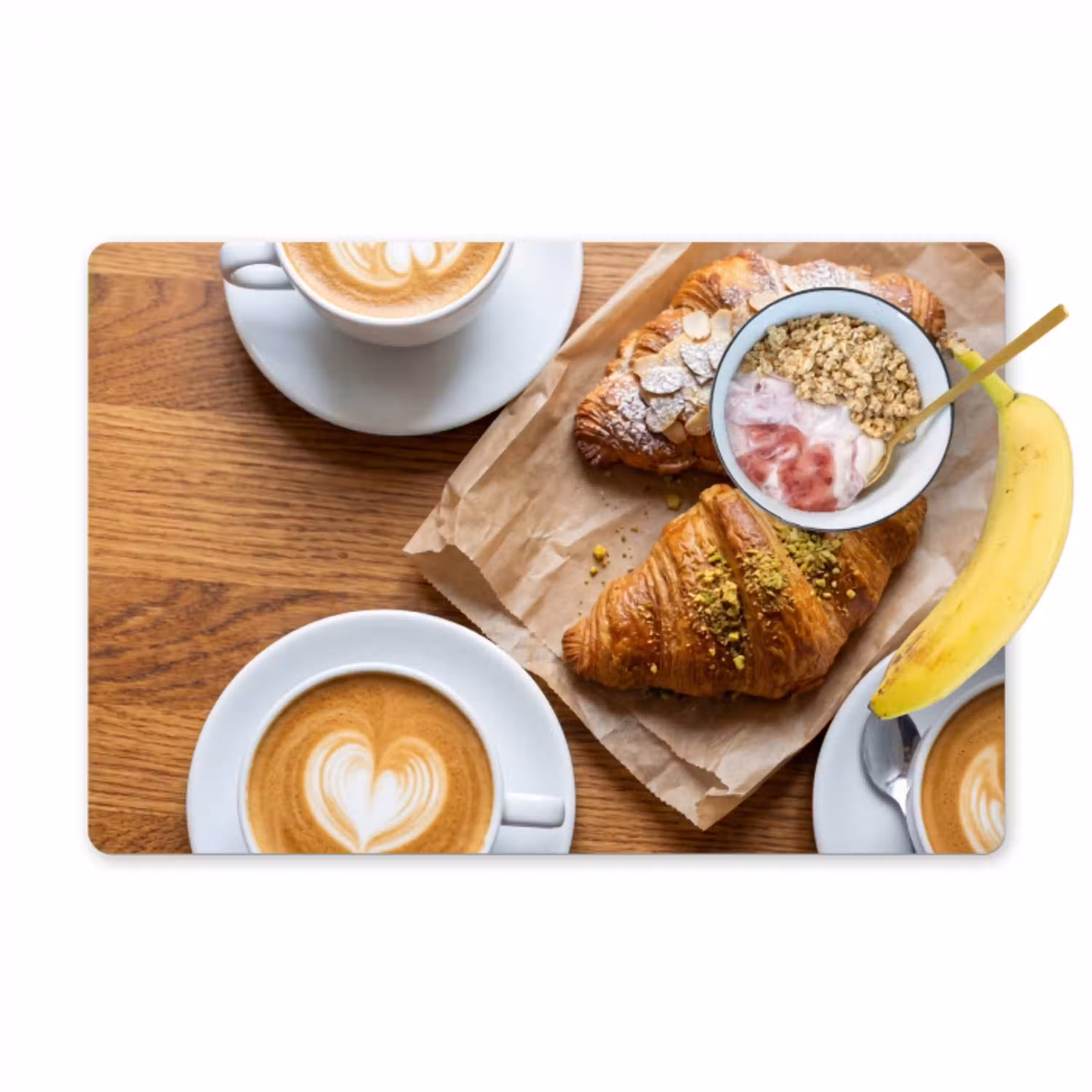 Eten - Croissant - Koffie - Ontbijt - Modern Placemat vinyl groot -zzzproduct_Kitchenyeah-website