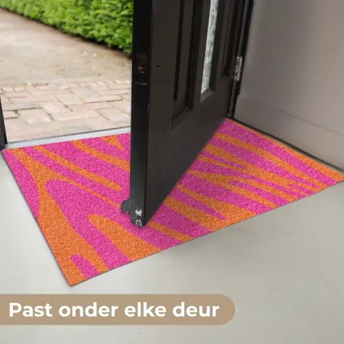Zebraprint - Roze - Oranje - Dierenprint Deurmat klein -USP_NL
