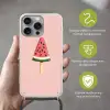 Watermeloen - Ijsje - Pitjes - Rood Hoesje iPhone 16 Pro Max met koord klein -sfeer2_NL