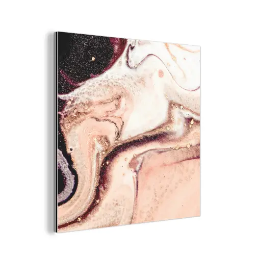 Steen - Marmer - Edelsteen - Abstract - Natuur - Roze aluminium wit klein -3d