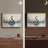 Buddha - Goud - Abstract - Modern Light Box met batterij (Wandlamp) middel -sfeer3