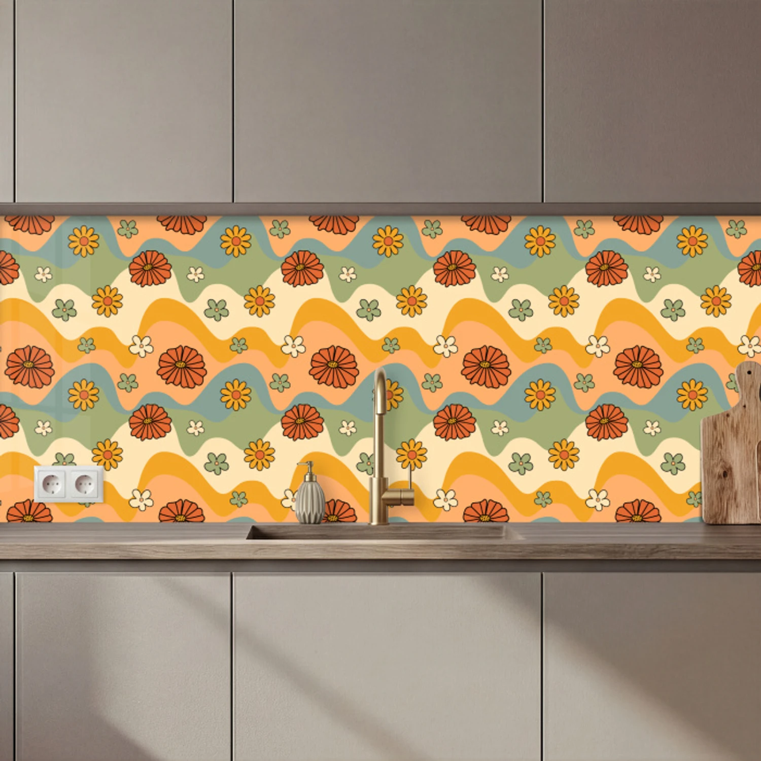 Kitchen splashback - Patterns - Flowers - Vintage | Kitchenyeah.co.uk