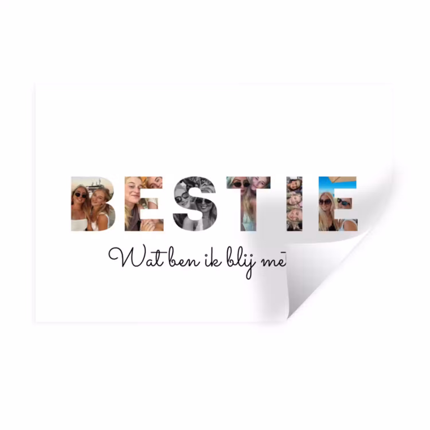 Gepersonaliseerde muursticker - Bestie - Lettercollage