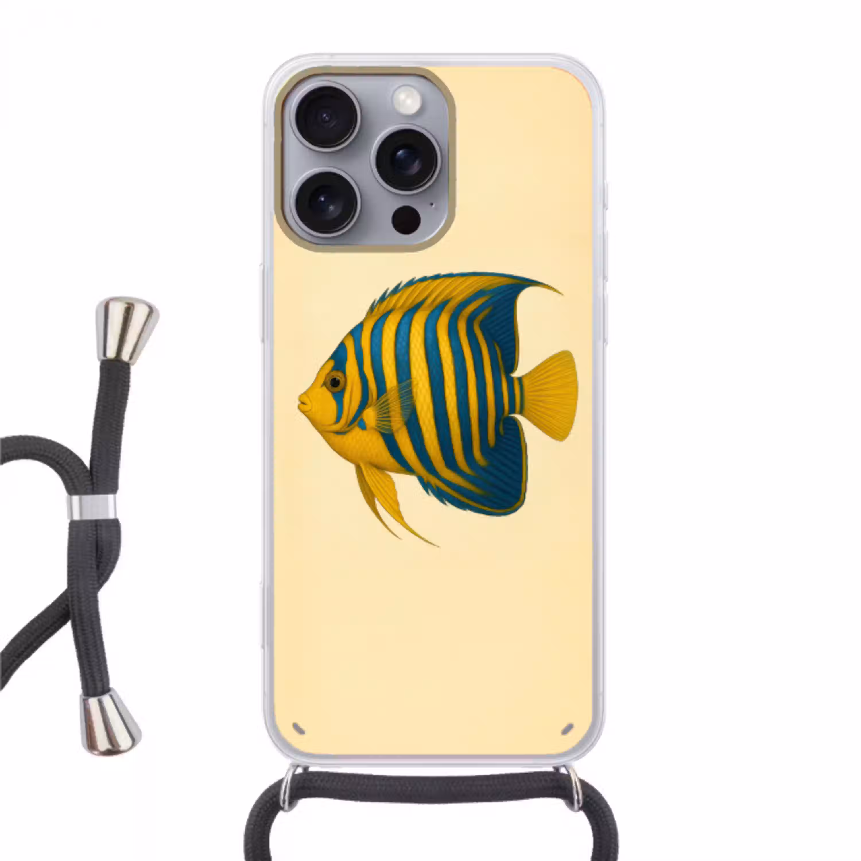 Felgeel - Vis - Strepen - Vinnen Hoesje iPhone 16 Pro Max met koord klein -3d