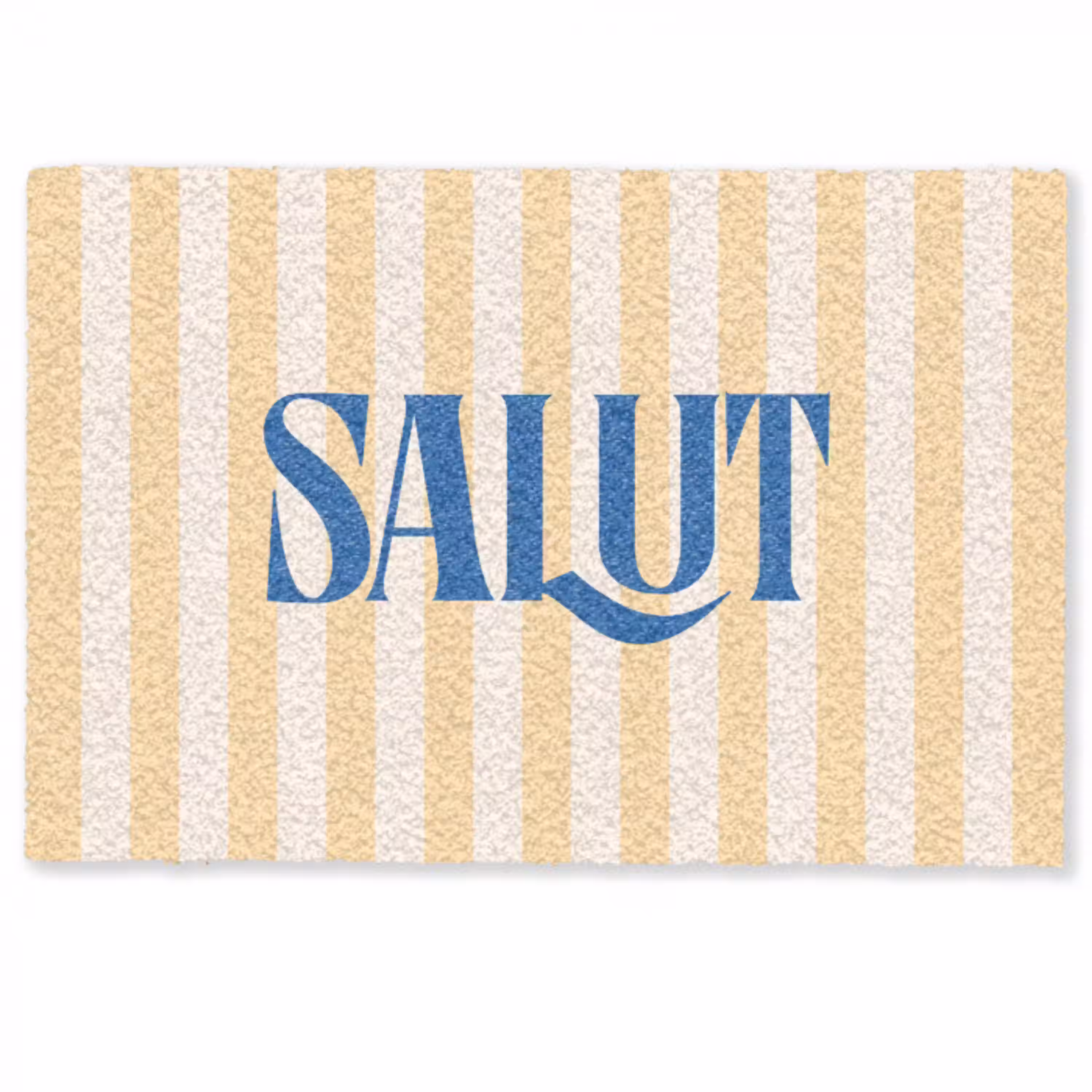 Salut - Quote - Strepen - Geel - Blauw - Wit Deurmat klein -zkaufland3d
