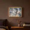 Marmer - Grijs - Blauw - Luxe - Goud Light Box met batterij (Wandlamp) middel -sfeer4