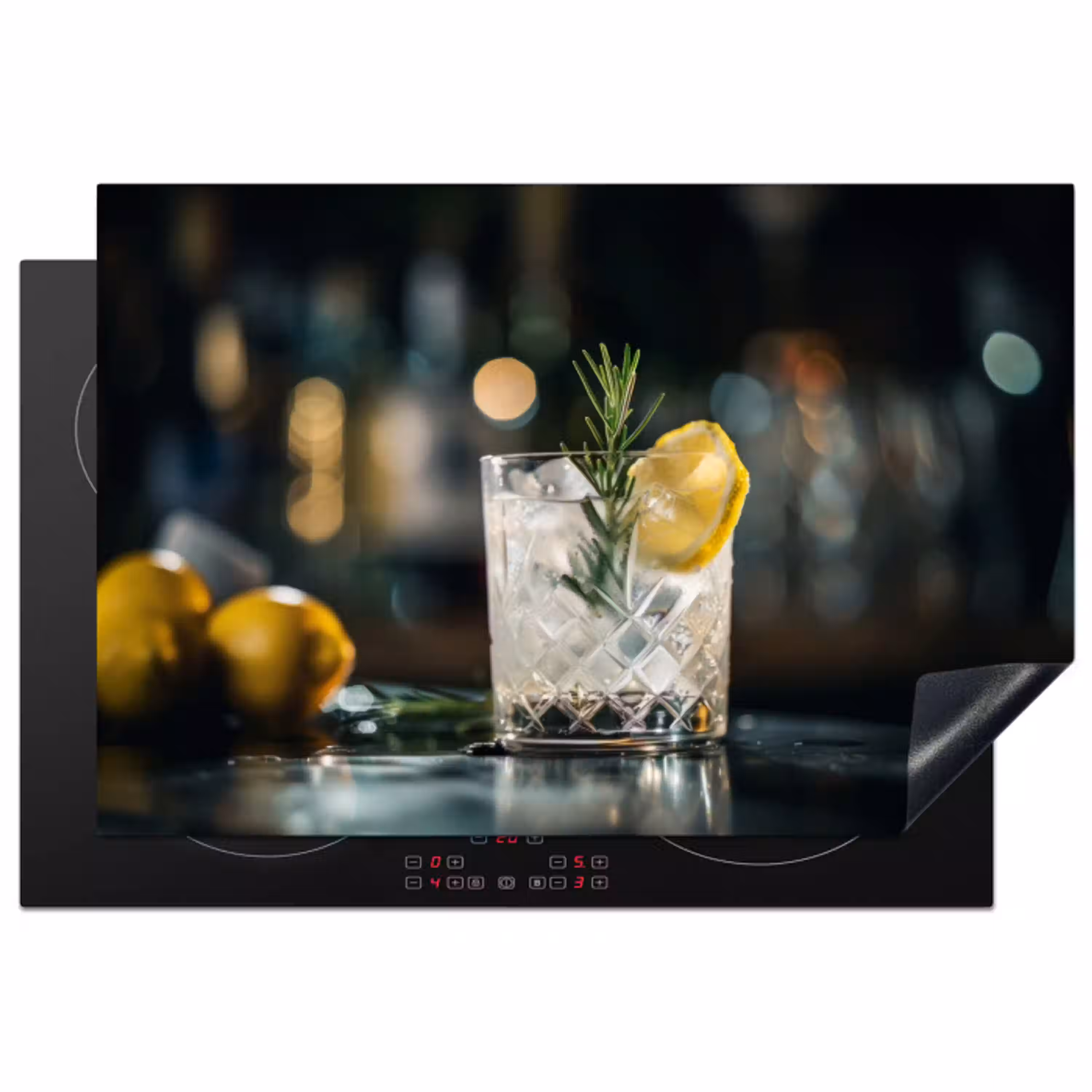 Gin-tonic met een Vleugje Citroen Inductie beschermer vinyl 3mm klein -3d
