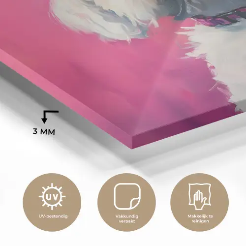 Pink - Hond - Bubbel plexiglas 5mm klein -sfeer2