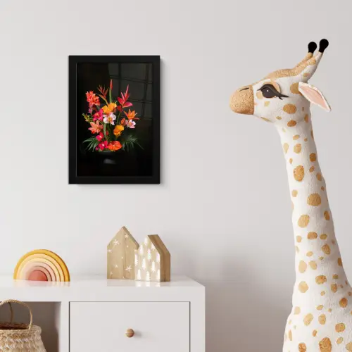 Boeket - Bloemen - Exotisch fotolijst zwart zonder passe partout klein -usfeer4_kinderkamer