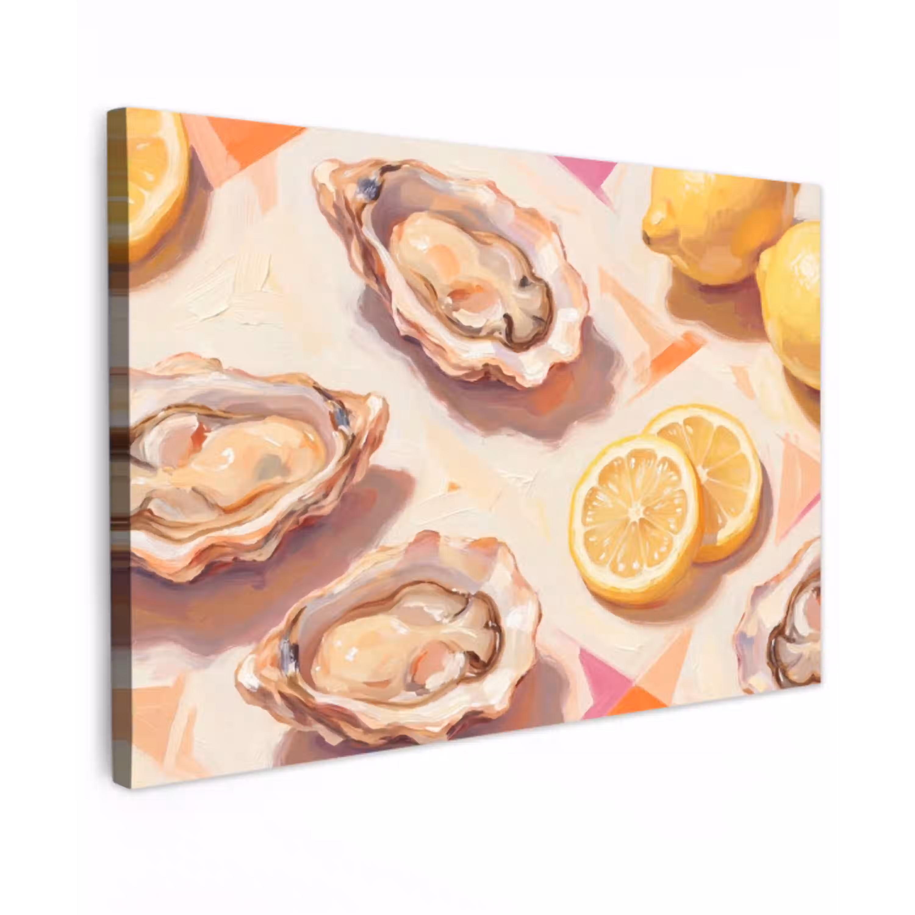 Stilleven - Citroenen - Oesters - Abstract - Oranje canvas 2cm klein -z3d