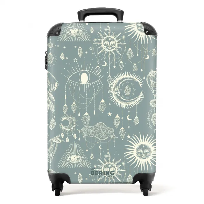 Boho - Blauw hemelpatroon NBS - Handbagage koffer - Unisex middel -productfoto_recht