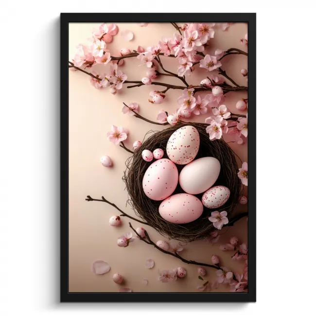 Roze - Bloesems - Eieren KitchenYeah - Keuken - Fotolijst middel -3d