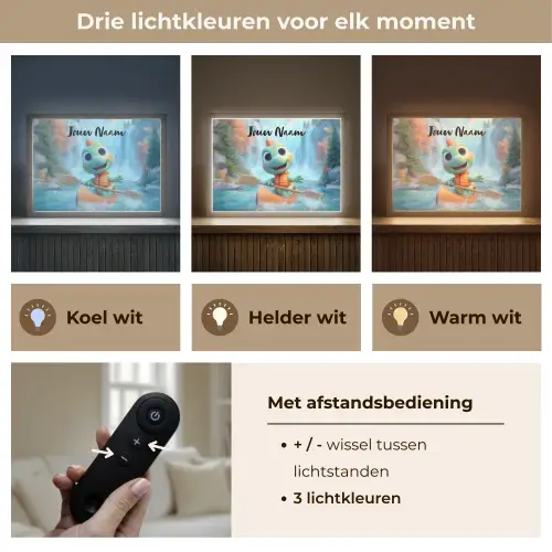 Dino - Natuur - Waterval Light Box met batterij (Wandlamp kind) middel -USP_lichtkleurNL