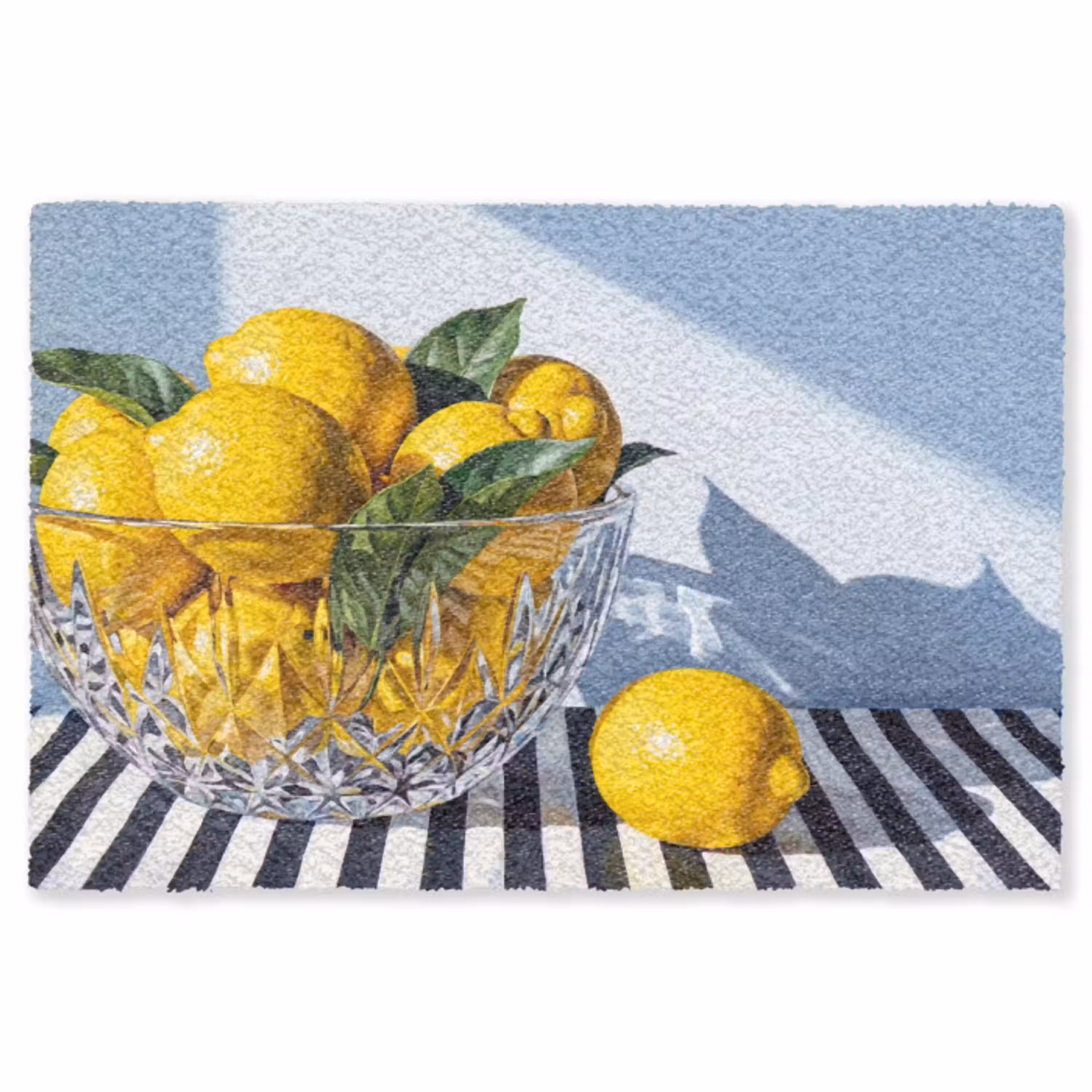 Citroenen - Fruit - Geel Vloerkleed Rechthoek klein -3d