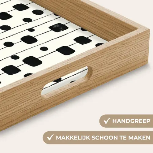 Grafisch - Modern - Zwart Dienblad Rechthoek middel 911 -USP_HandgreepNL