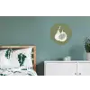 Vijgen - Minimalistisch - Getekend - Mosgroen Wandcirkel aluminium klein -slaapkamer
