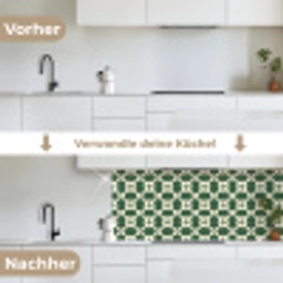 Tegel - Klassiek - Groen keuken achterwand 2 middel 871 -voor-na_DE