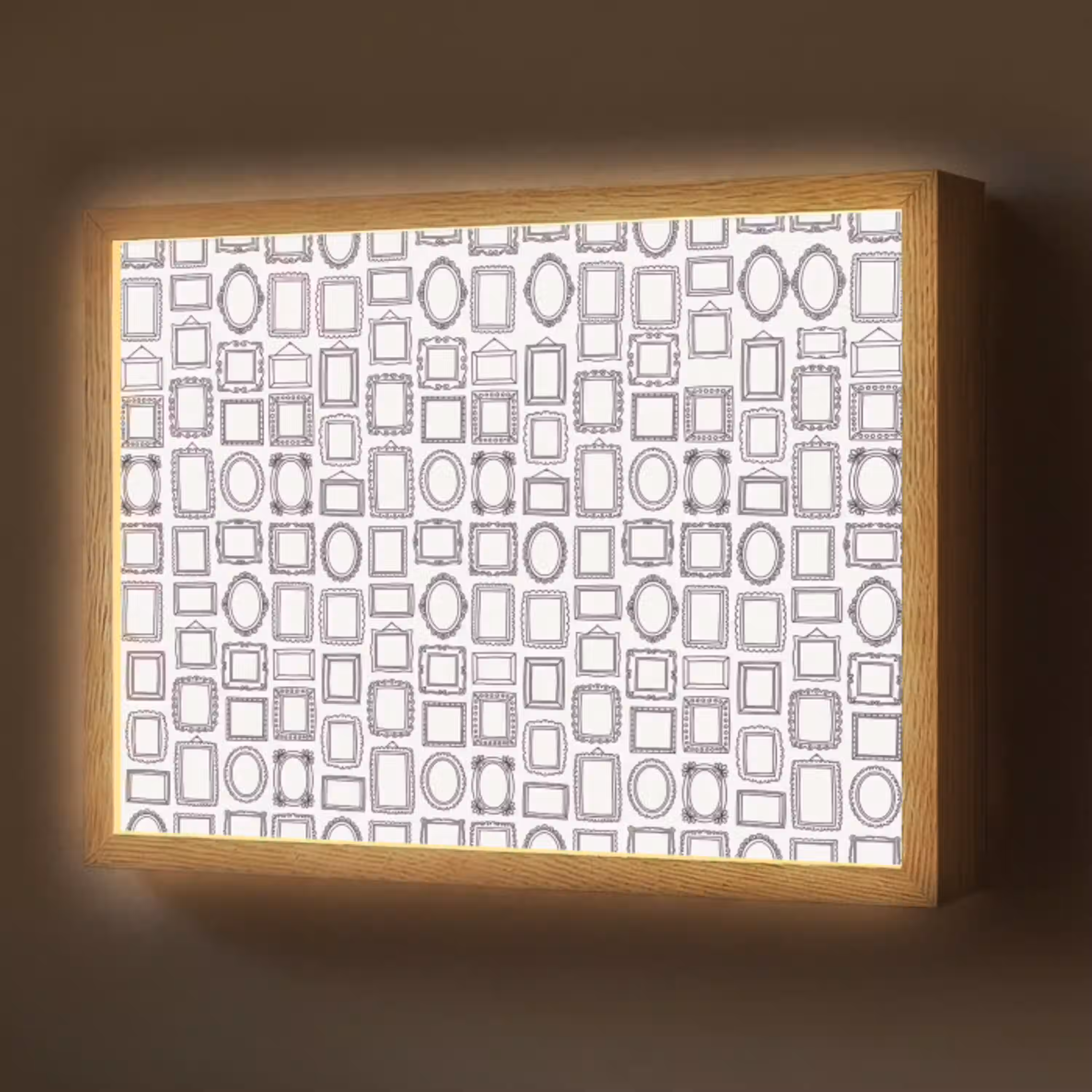 Lijsten - Patroon - Decoratie - Schets - Zwart-wit Light Box met batterij (Wandlamp) middel -z3d_website