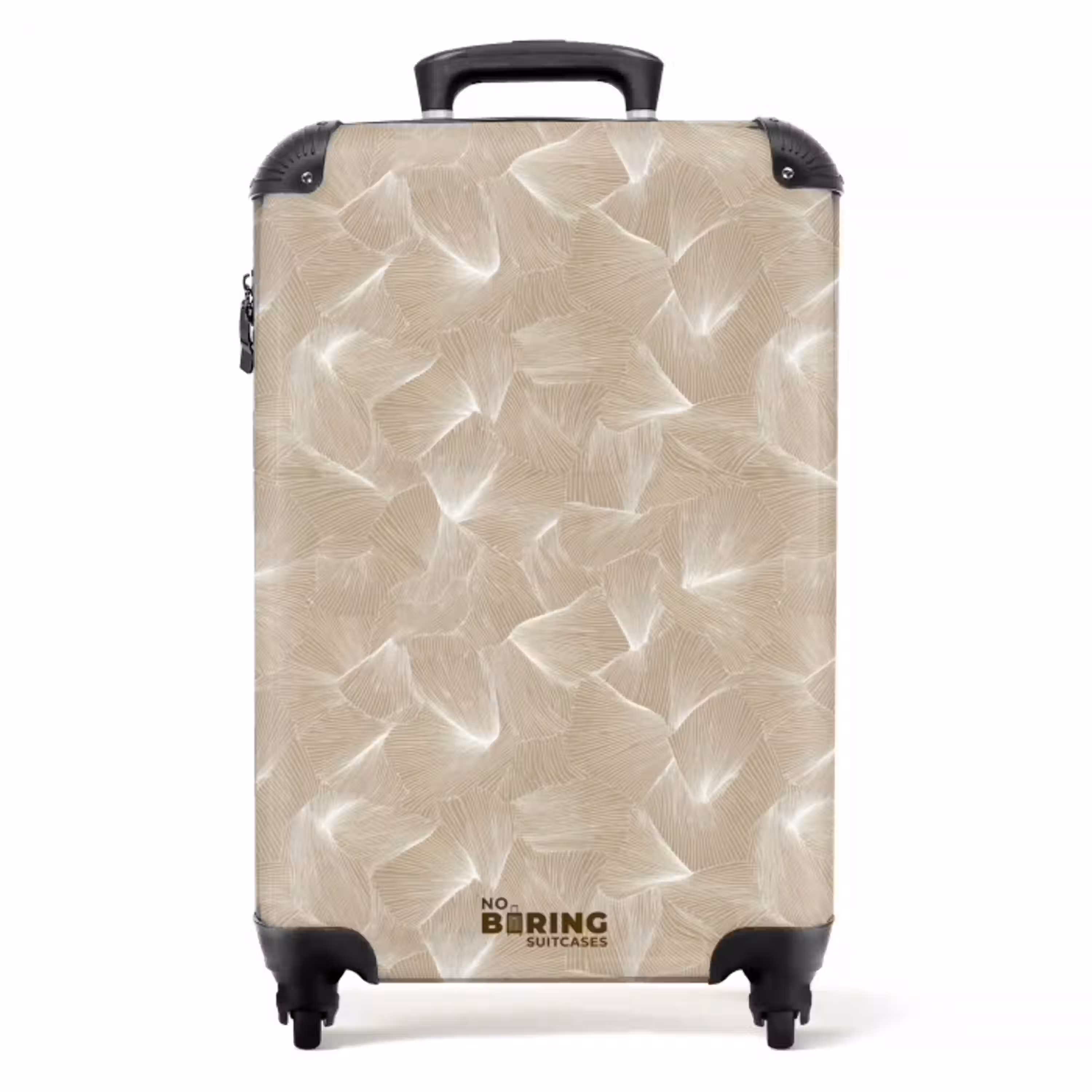 Organisch - Textuur - Beige NBS - Handbagage koffer - Volwassenen Unisex middel -productfoto_recht