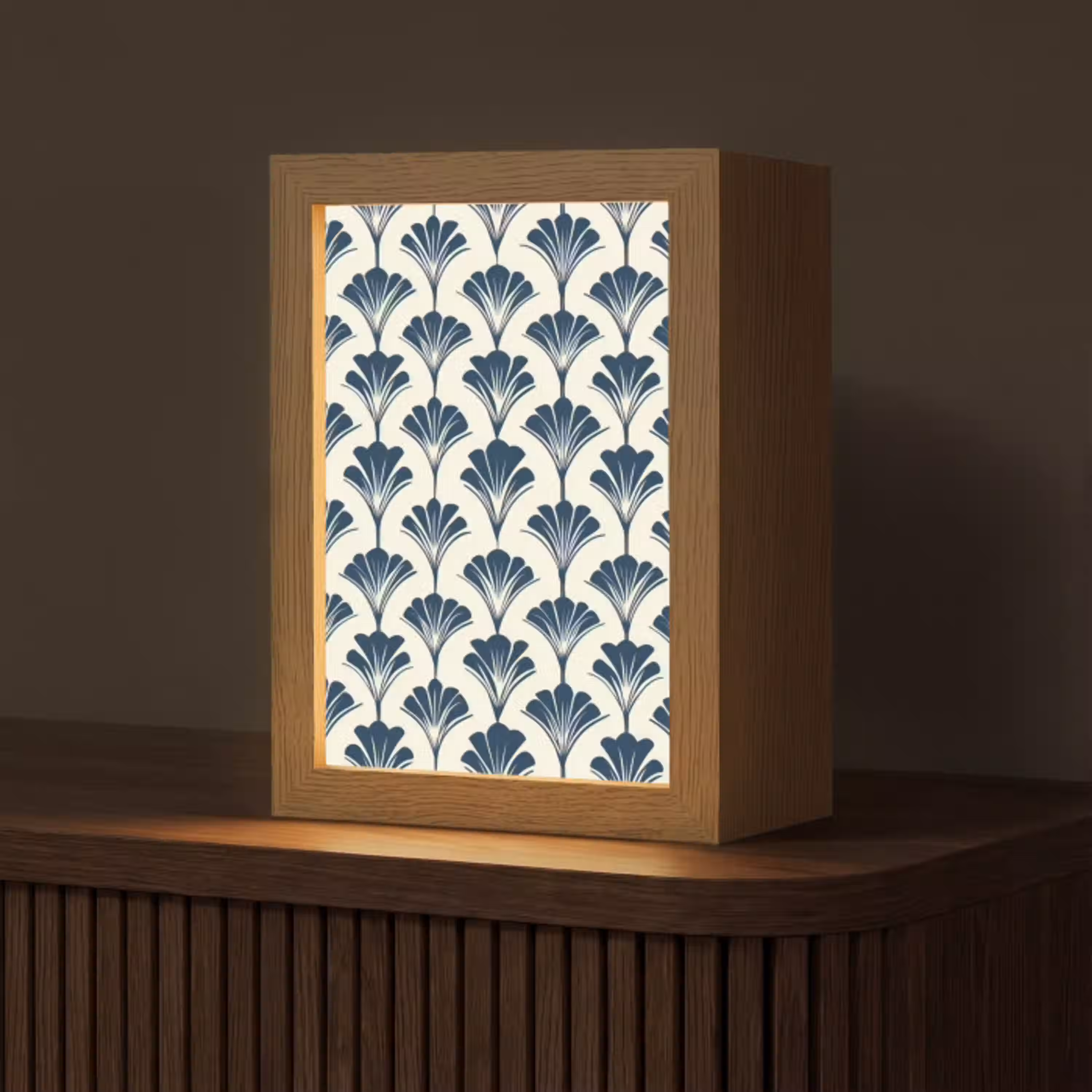 Klassiek - Motief - Blauw Light Box met kabel (Tafellamp) klein 925 -z3d_website