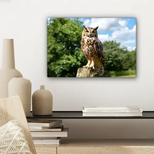 Uil - Boomstronk - Bos - Lucht canvas 2cm klein -sfeer6