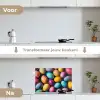 Kleurrijk - Paaseitjes - Spetters keuken achterwand spatscherm klein -voor_na_NL
