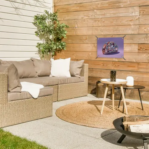 Edelstenen - Glitters - Paars - Kleurrijk tuinposter los doek klein -sfeer4